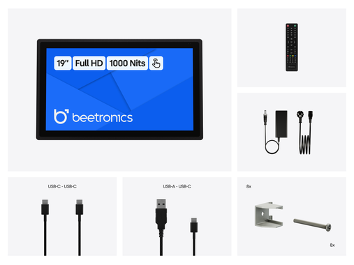 19 Inch Touchscreen Metal (High Brightness)