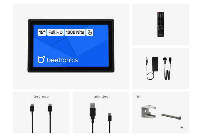 15 Inch Touchscreen Metal (High Brightness)